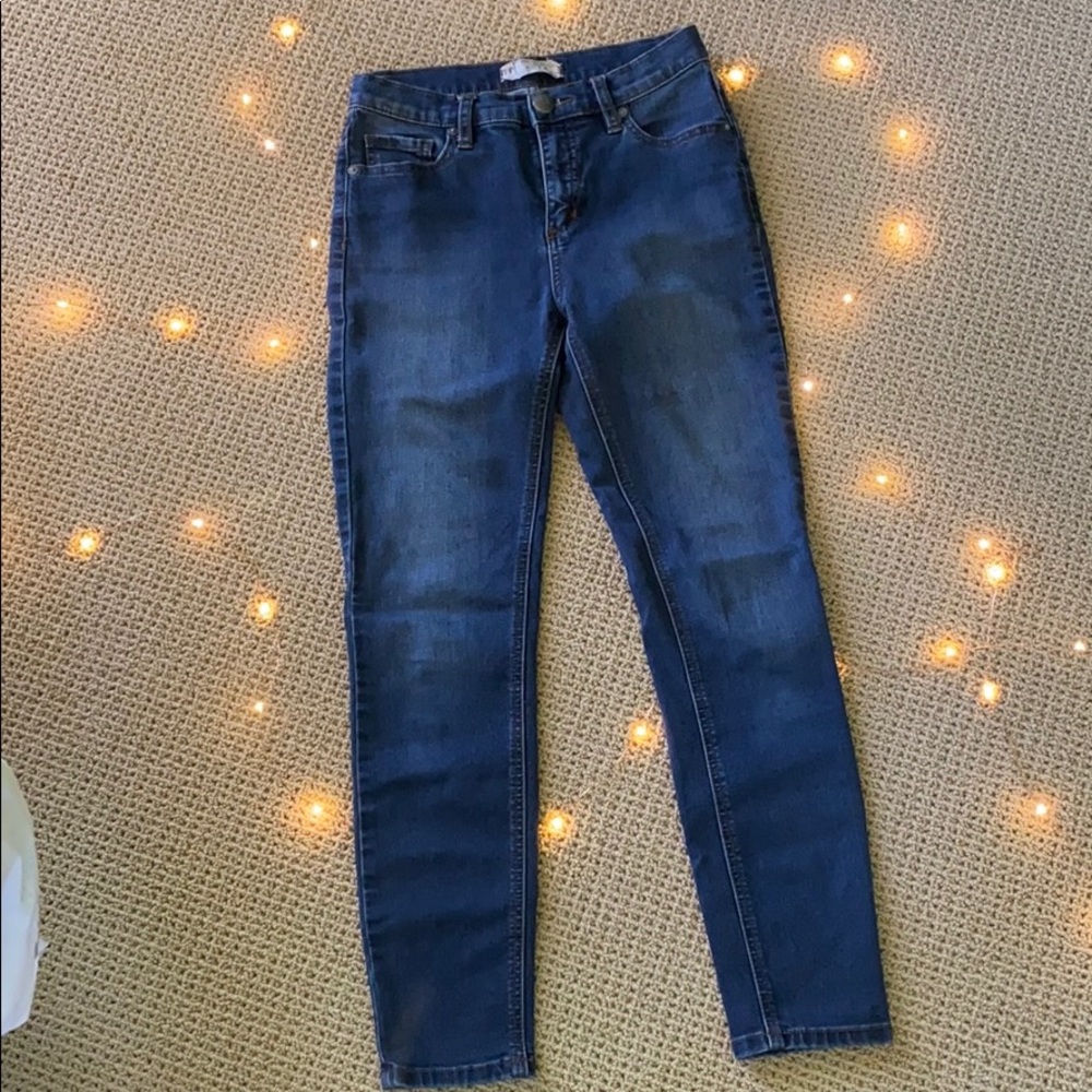 High waisted Free People angle crop skinny jeans